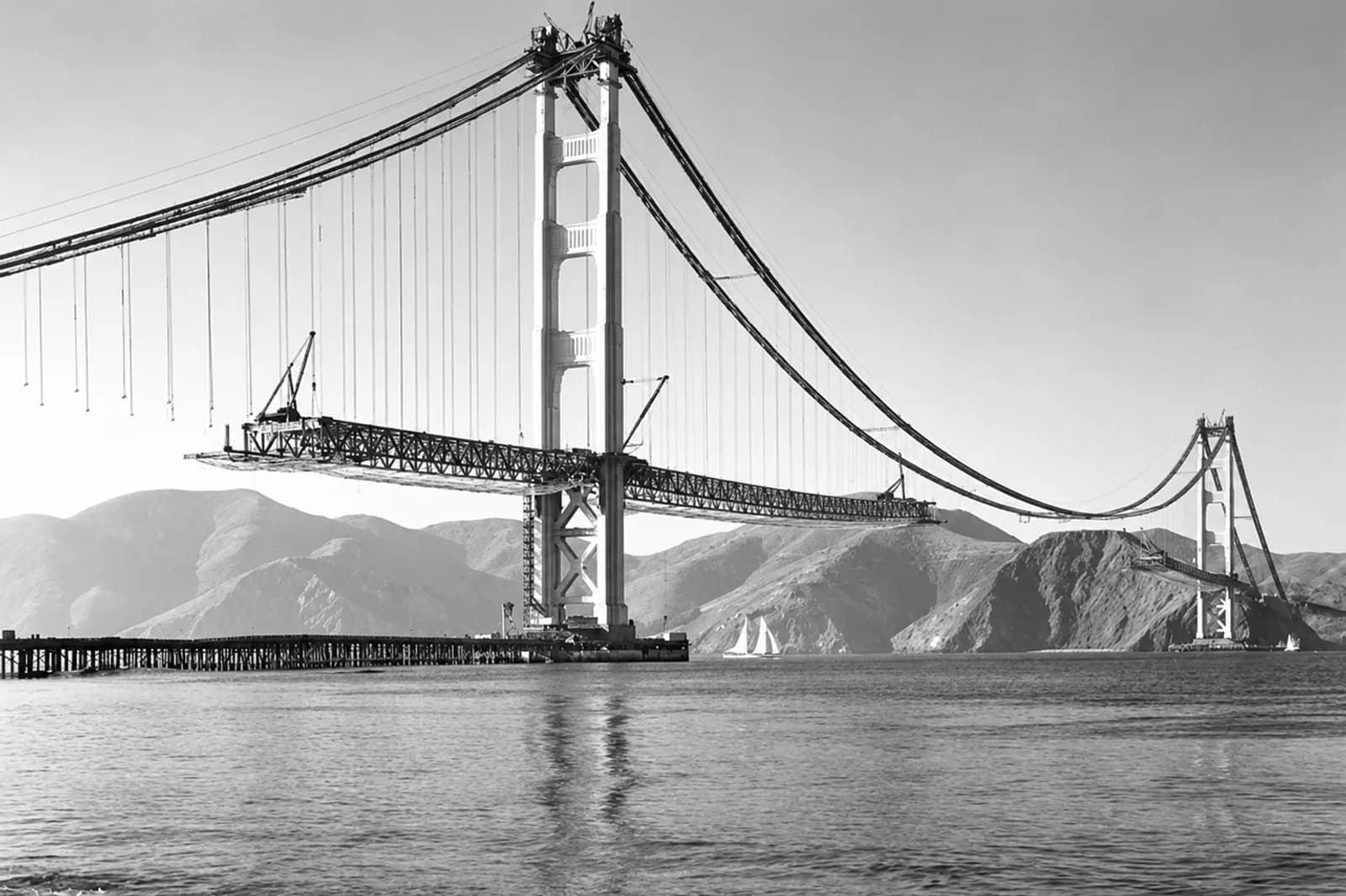 Golden Gate Bridge under construction, c. 1937
